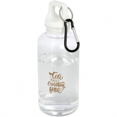 Logotrade advertising products photo of: Oregon 400 ml RCS certified recycled plastic water bottle with carabiner