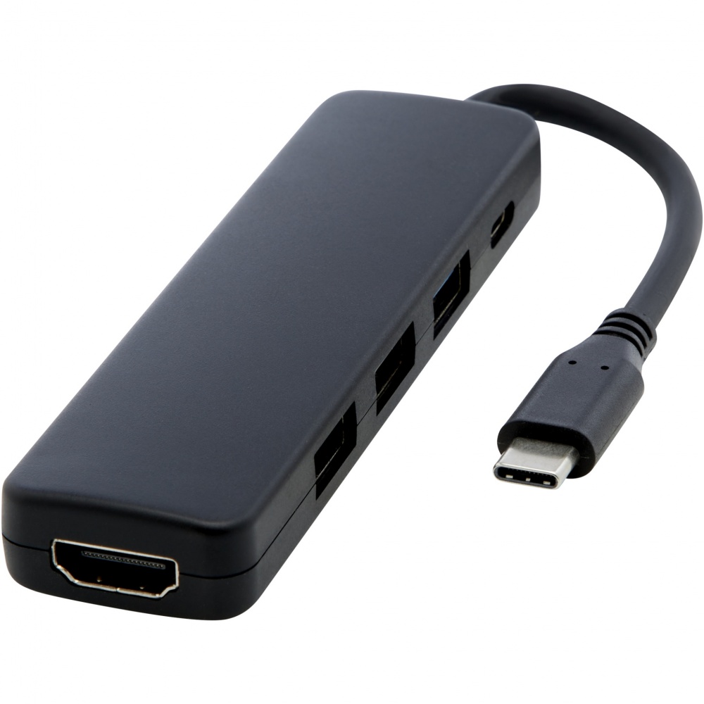 Logotrade promotional giveaway image of: Loop RCS recycled plastic multimedia adapter USB 2.0-3.0 with HDMI port