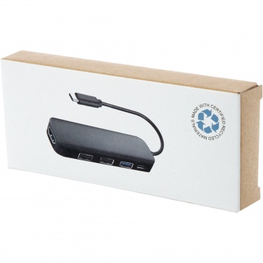 Logotrade promotional product image of: Loop RCS recycled plastic multimedia adapter USB 2.0-3.0 with HDMI port