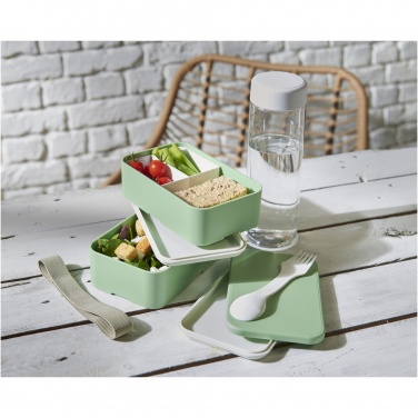 Logo trade corporate gifts image of: MIYO Renew double layer lunch box