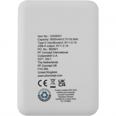 Logotrade corporate gift picture of: Asama 5000 mAh Type-C recycled plastic power bank