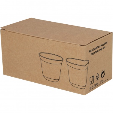 Logotrade corporate gift image of: Duo 80 ml RCS certified stainless steel espresso cup set 