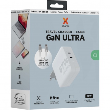 Logotrade corporate gift picture of: Xtorm XVC2067 GaN Ultra 67W travel charger with 100W USB-C PD cable