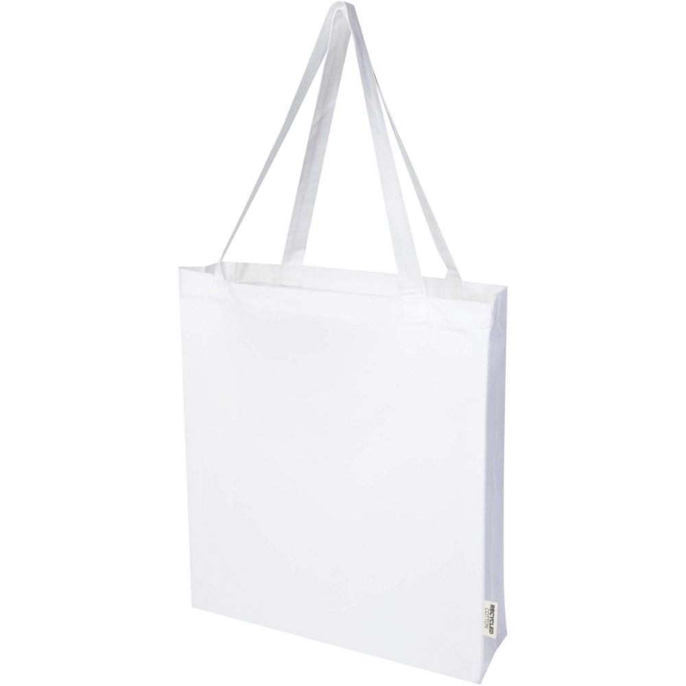 Logo trade corporate gift photo of: Madras 140 g/m² GRS recycled cotton gusset tote bag