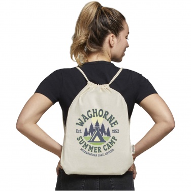 Logotrade advertising product image of: Oregon 140 g/m² GRS recycled cotton drawstring bag
