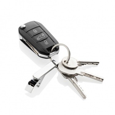 Logo trade corporate gifts picture of: RCS recycled zinc alloy bottle opener keychain
