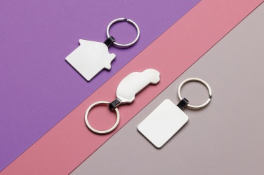 Logotrade corporate gift image of: RCS recycled zinc alloy house keyring