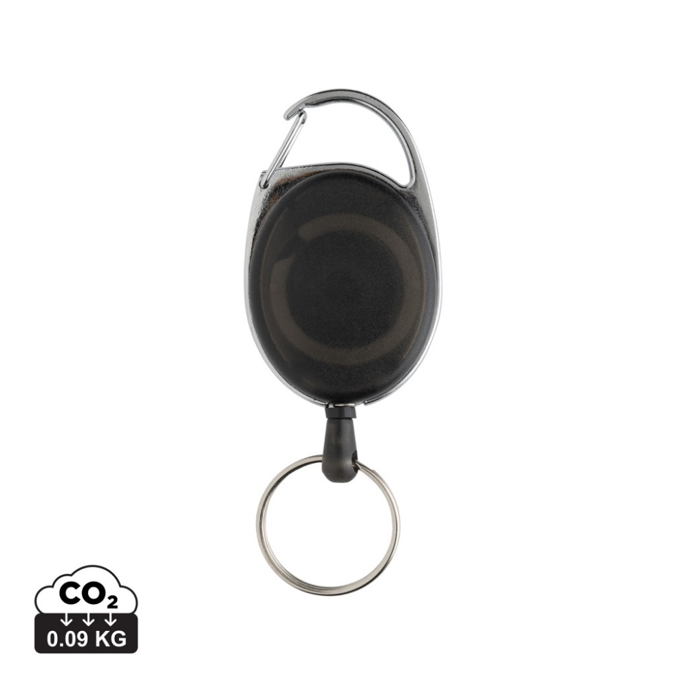 Logo trade corporate gifts image of: RCS recycled ABS roller clip keychain