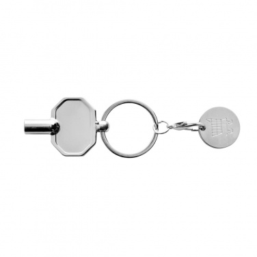 Logo trade promotional giveaways picture of: RCS recycled zinc alloy radiator key keychain with coin