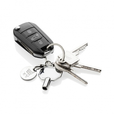 Logo trade promotional items picture of: RCS recycled zinc alloy radiator key keychain with coin