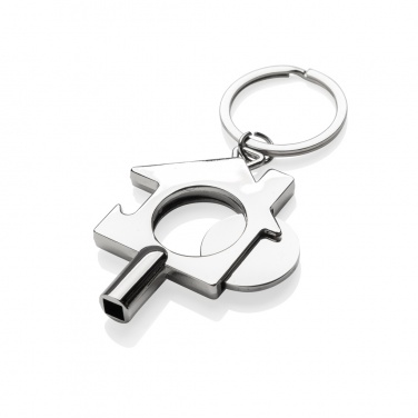 Logo trade corporate gifts image of: RCS recycled zinc alloy 3 in 1 keychain
