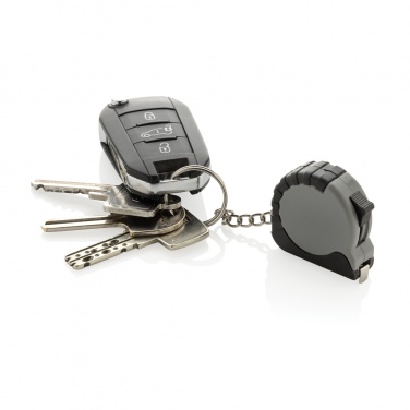 Logo trade promotional merchandise image of: MeasureMate RCS reycled ABS 1 meter tape keychain