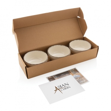 Logo trade promotional item photo of: Ukiyo 3pc serving bowl set with bamboo tray