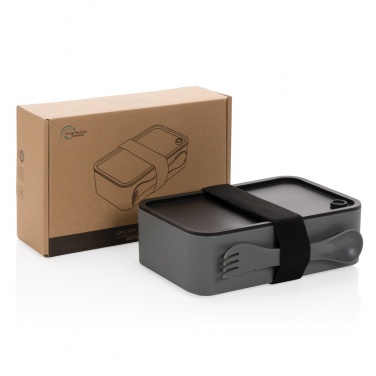 Logo trade promotional gift photo of: GRS recycled PP lunch box with spork