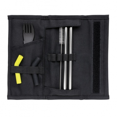 Logotrade promotional giveaway image of: Tierra 2pcs straw and cutlery set in pouch