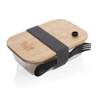 Logo trade corporate gift photo of: Glass lunchbox with bamboo lid