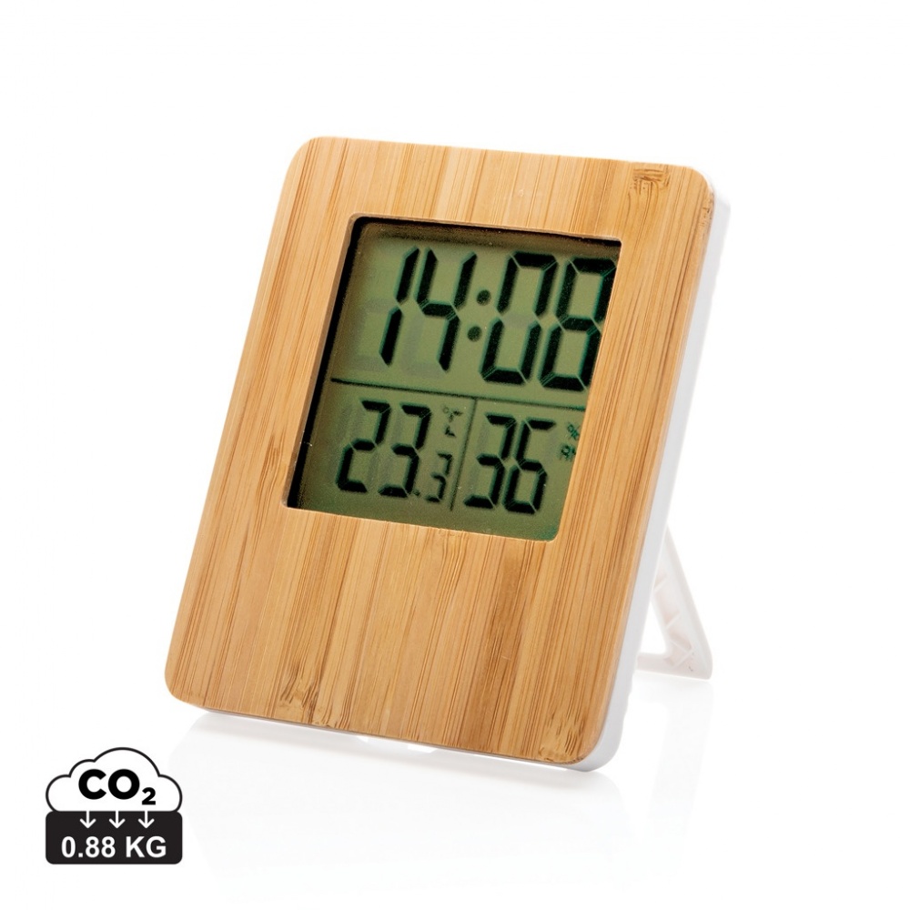 Logo trade promotional product photo of: Bamboo weather station