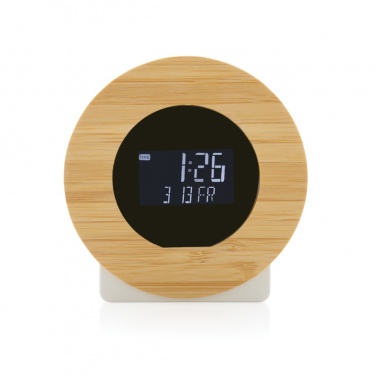 Logotrade promotional giveaway picture of: Utah RCS rplastic and bamboo LCD desk clock