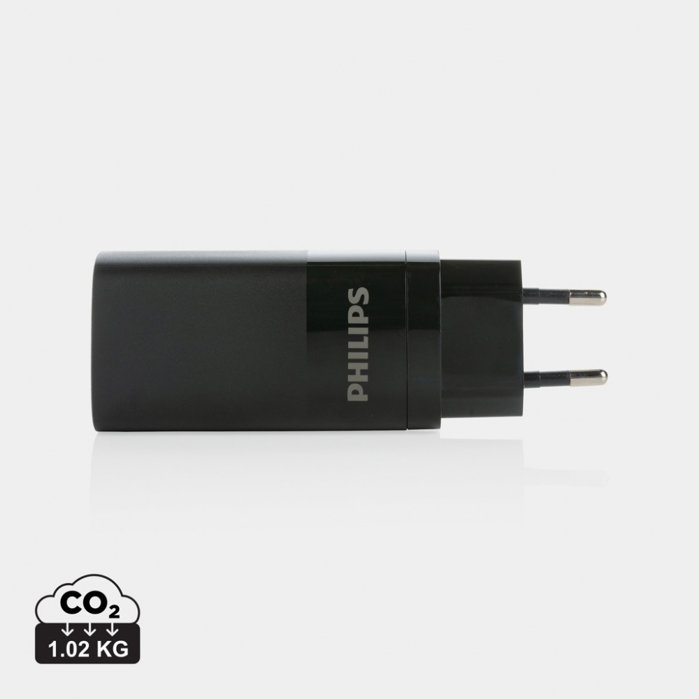 Logo trade advertising product photo of: Philips 65W ultra fast PD 3-port USB wall charger
