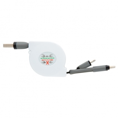 Logo trade promotional items picture of: 3-in-1 retractable cable
