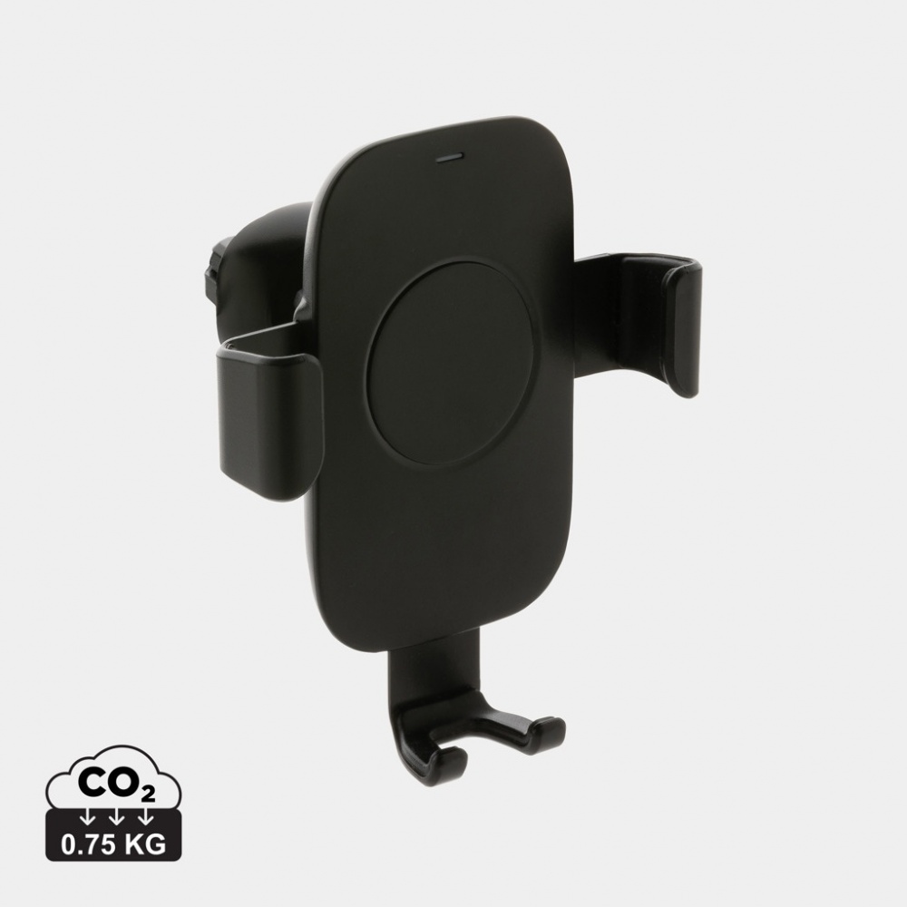 Logo trade advertising product photo of: RCS recycled plastic 10W wireless charging car holder