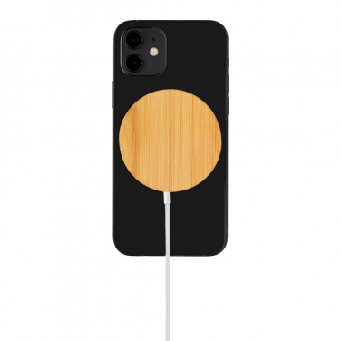 Logotrade corporate gift image of: 10W bamboo magnetic wireless charger