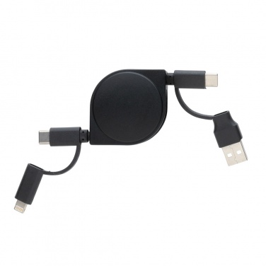 Logo trade promotional items image of: RCS standard recycled plastic and TPE 6-in-1 cable