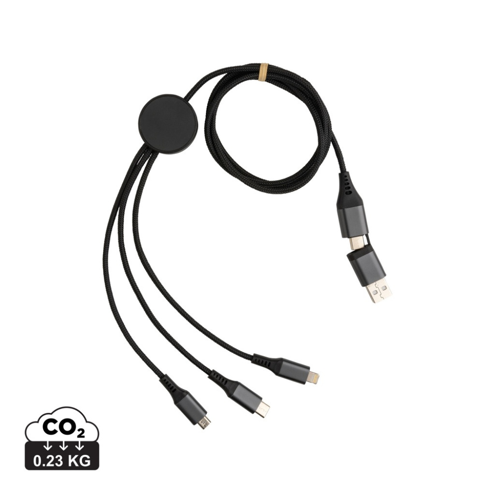 Logo trade advertising products image of: Terra RCS recycled aluminium 120cm 6-in-1 cable
