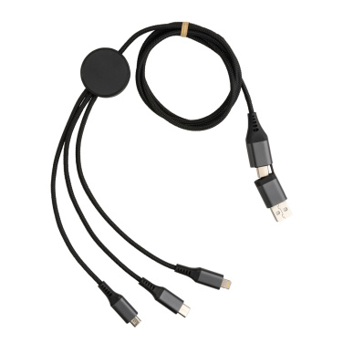 Logo trade corporate gift photo of: Terra RCS recycled aluminium 120cm 6-in-1 cable