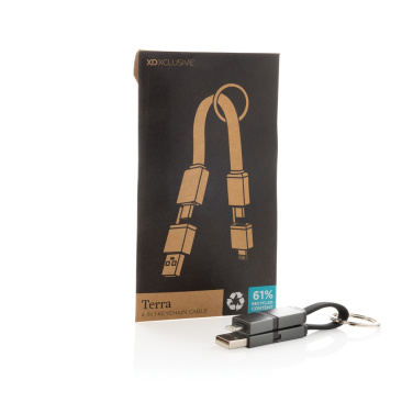 Logo trade promotional products image of: Terra recycled aluminum 4 in 1 60W fast charging cable