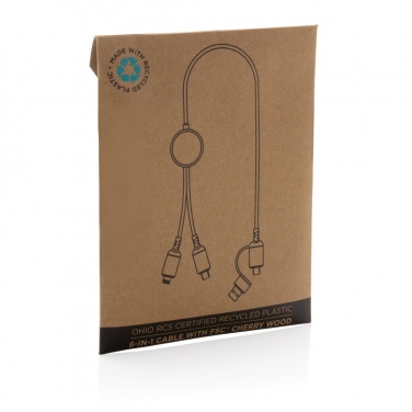 Logo trade promotional merchandise picture of: Ohio RCS certified recycled plastic 6-in-1 cable