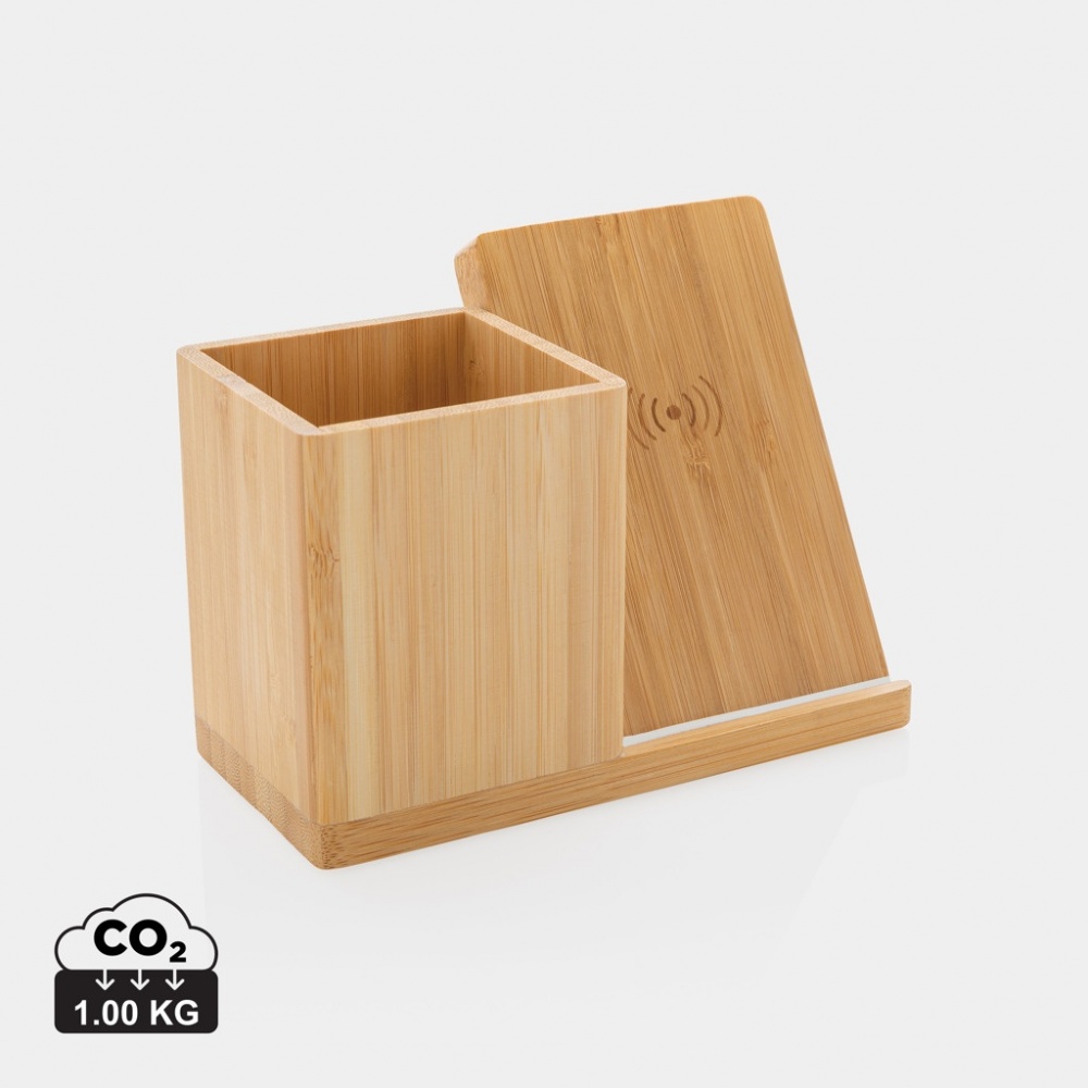 Logotrade corporate gift image of: Calgary bamboo 10W wireless charger
