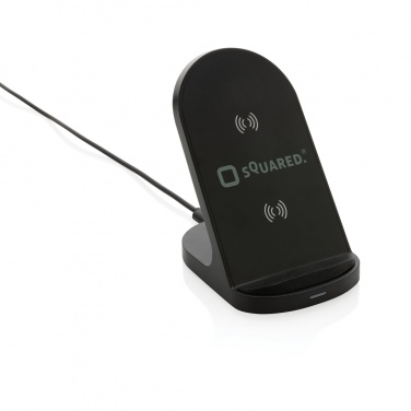 Logo trade business gifts image of: RCS recycled plastic double coil wireless stand 15W