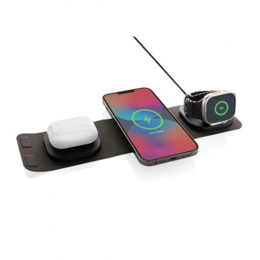 Logo trade corporate gifts picture of: Swiss Peak RCS rplastic 3-in-1 wireless 15W travel charger