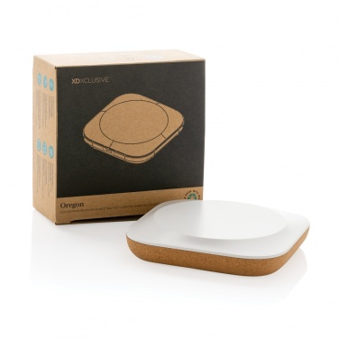 Logotrade promotional giveaways photo of: Oregon RCS recycled plastic and cork 10W wireless