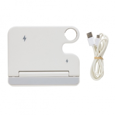 Logo trade promotional gifts image of: Joltz RCS recycled plastic dual 15W charger with iWatch slot