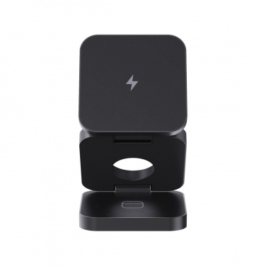 Logo trade corporate gifts picture of: Terra RCS recycled aluminum foldable 3 in 1 15W charger