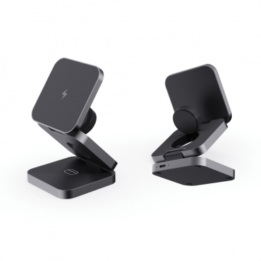 Logotrade corporate gift picture of: Terra RCS recycled aluminum foldable 3 in 1 15W charger