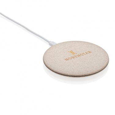 Logo trade promotional giveaways image of: 5W Wheat straw wireless charger