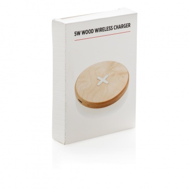 Logo trade corporate gifts image of: 5W wood wireless charger