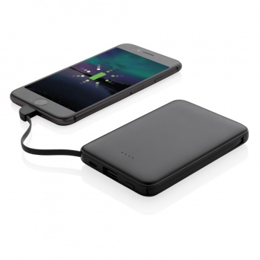 Logotrade business gifts photo of: 5.000 mAh Pocket Powerbank with integrated cables