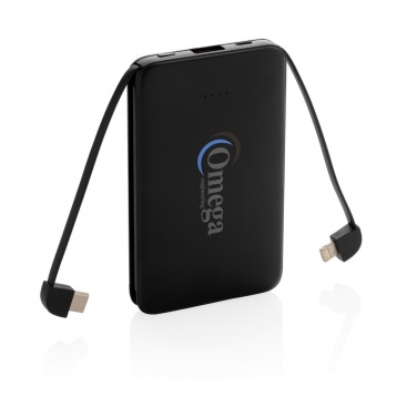 Logotrade promotional gifts photo of: 5.000 mAh Pocket Powerbank with integrated cables