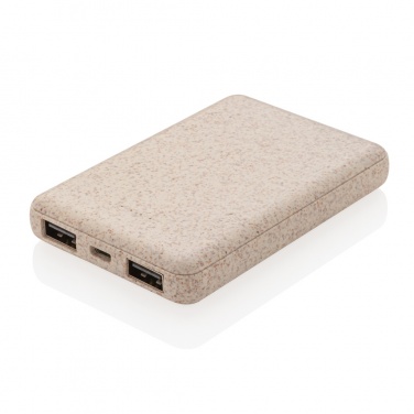 Logo trade promotional items image of: Wheat Straw 5.000 mAh Pocket Powerbank
