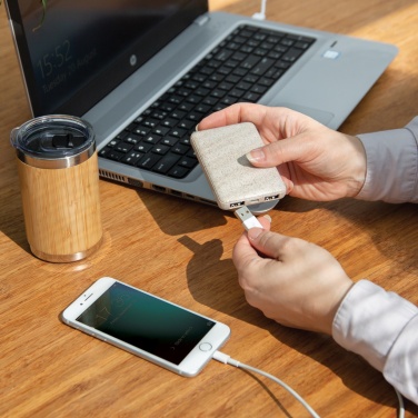 Logo trade promotional merchandise picture of: Wheat Straw 5.000 mAh Pocket Powerbank