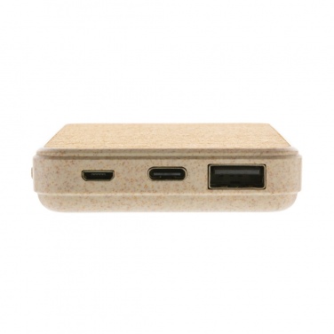 Logo trade promotional merchandise image of: Cork and Wheat 5.000 mAh pocket powerbank