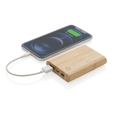 Logotrade promotional product picture of: Bamboo 5.000 mAh powerbank