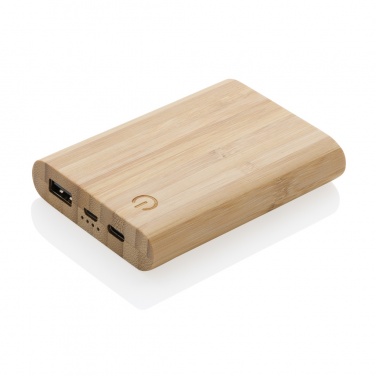 Logo trade promotional merchandise photo of: Bamboo 5.000 mAh powerbank