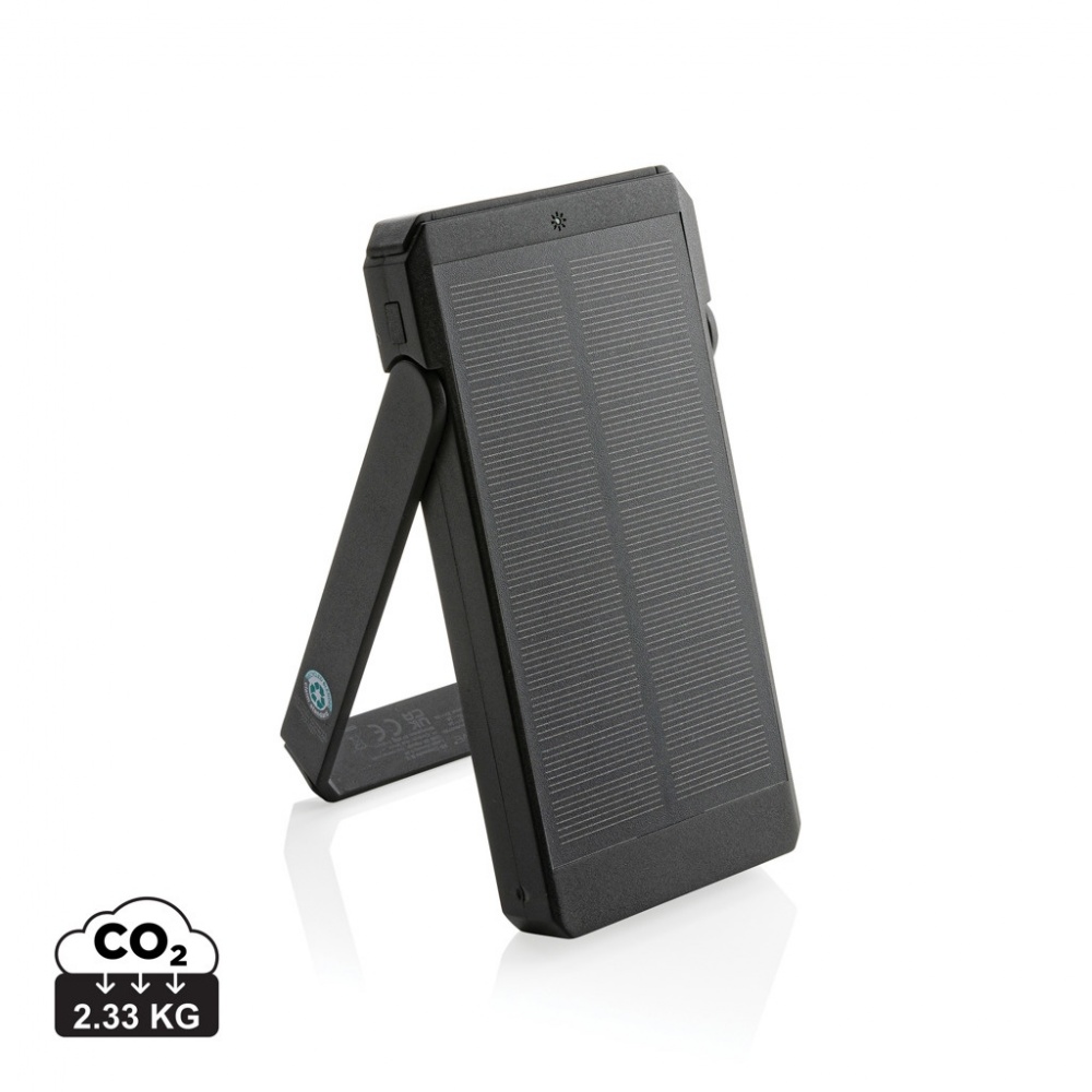 Logo trade promotional giveaways picture of: Skywave RCS recycled plastic solar powerbank 10000 mAh