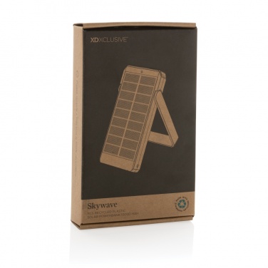 Logo trade promotional merchandise photo of: Skywave RCS recycled plastic solar powerbank 10000 mAh