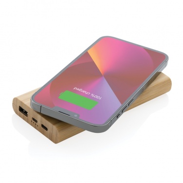 Logotrade promotional giveaway image of: Bamboo 8.000 mAh 5W wireless powerbank